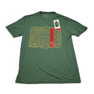 Weatherproof Vintage Graphic T-Shirt Mens Medium Green Heritage World‎ Wide NEW